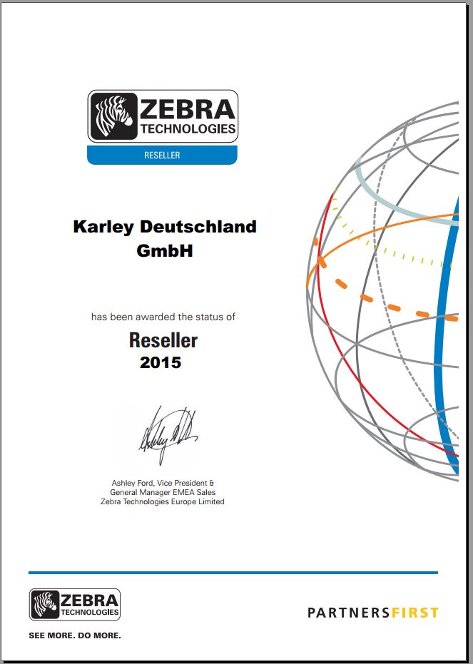 Karley ist auch 2015 wieder Zebra Reseller
