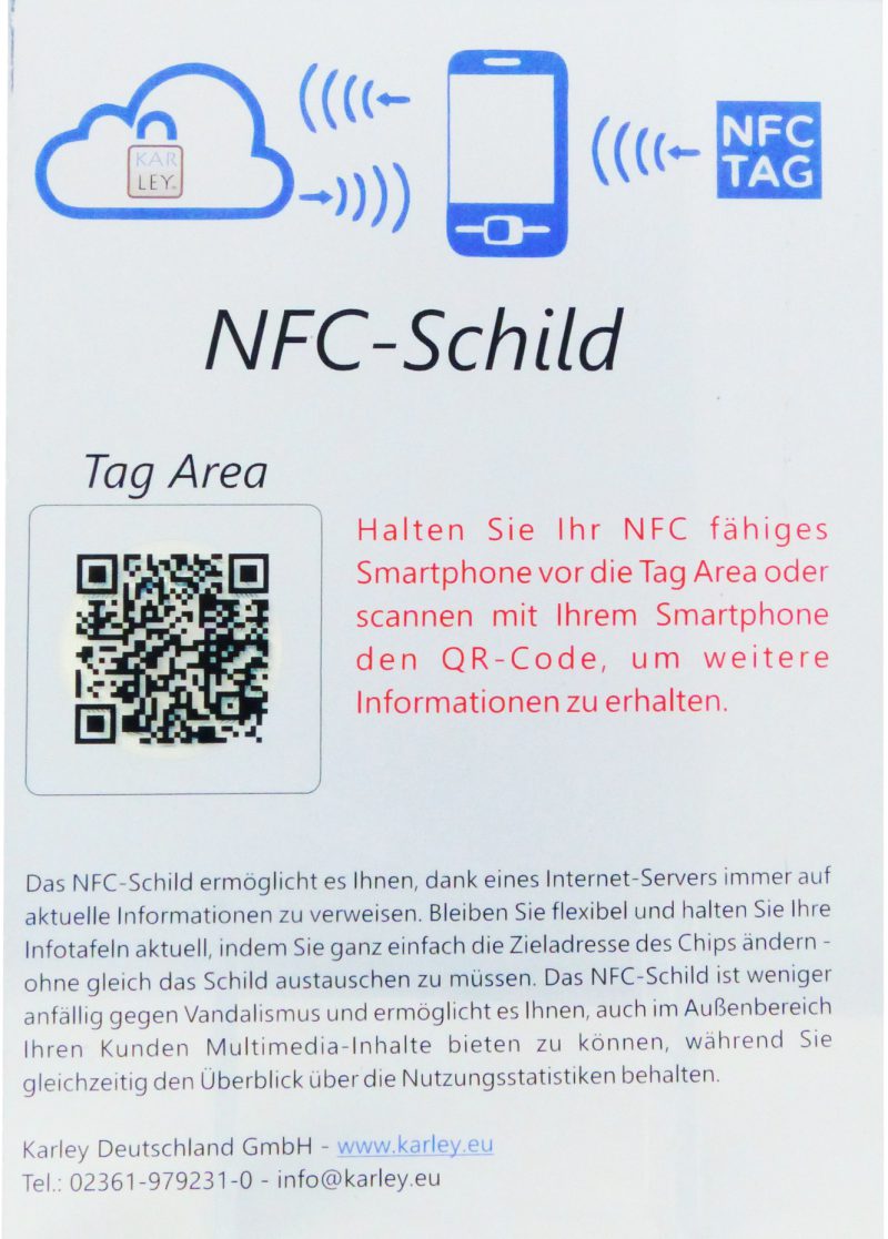 Erreich deine Kunden auf innovativem Weg mit dem Karley NFC Schild