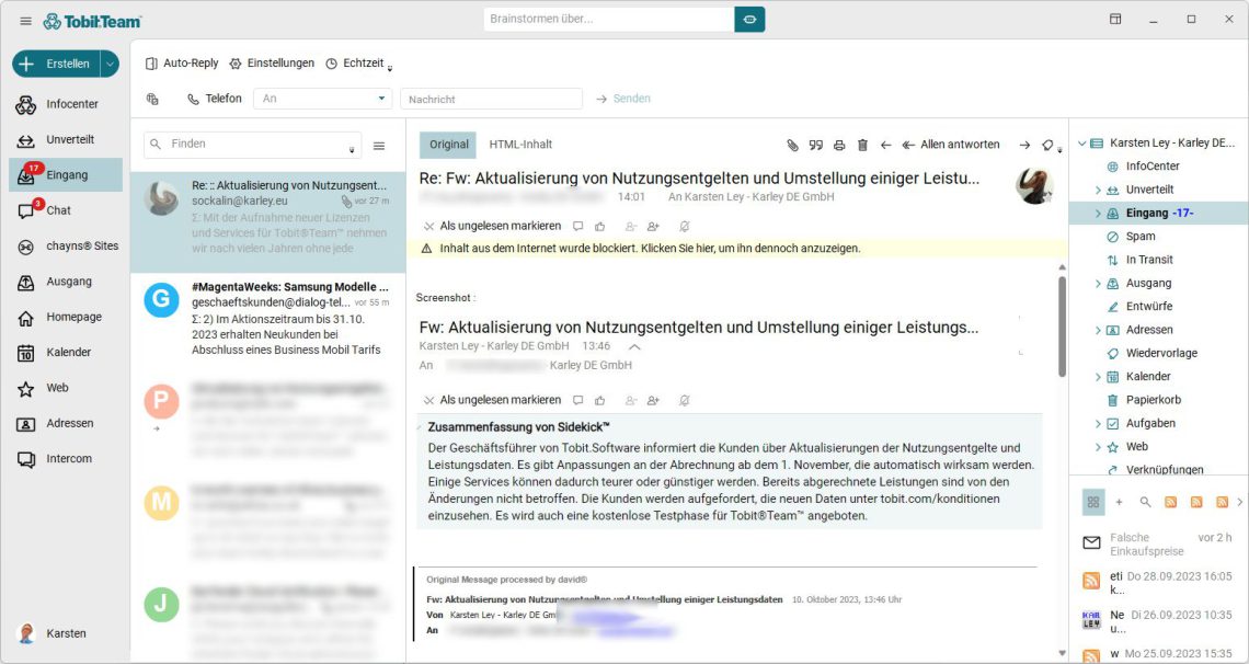 Tobit verändert Preise und Leistungsdaten