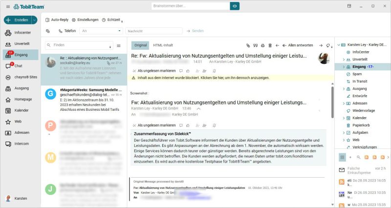 Tobit verändert Preise und Leistungsdaten