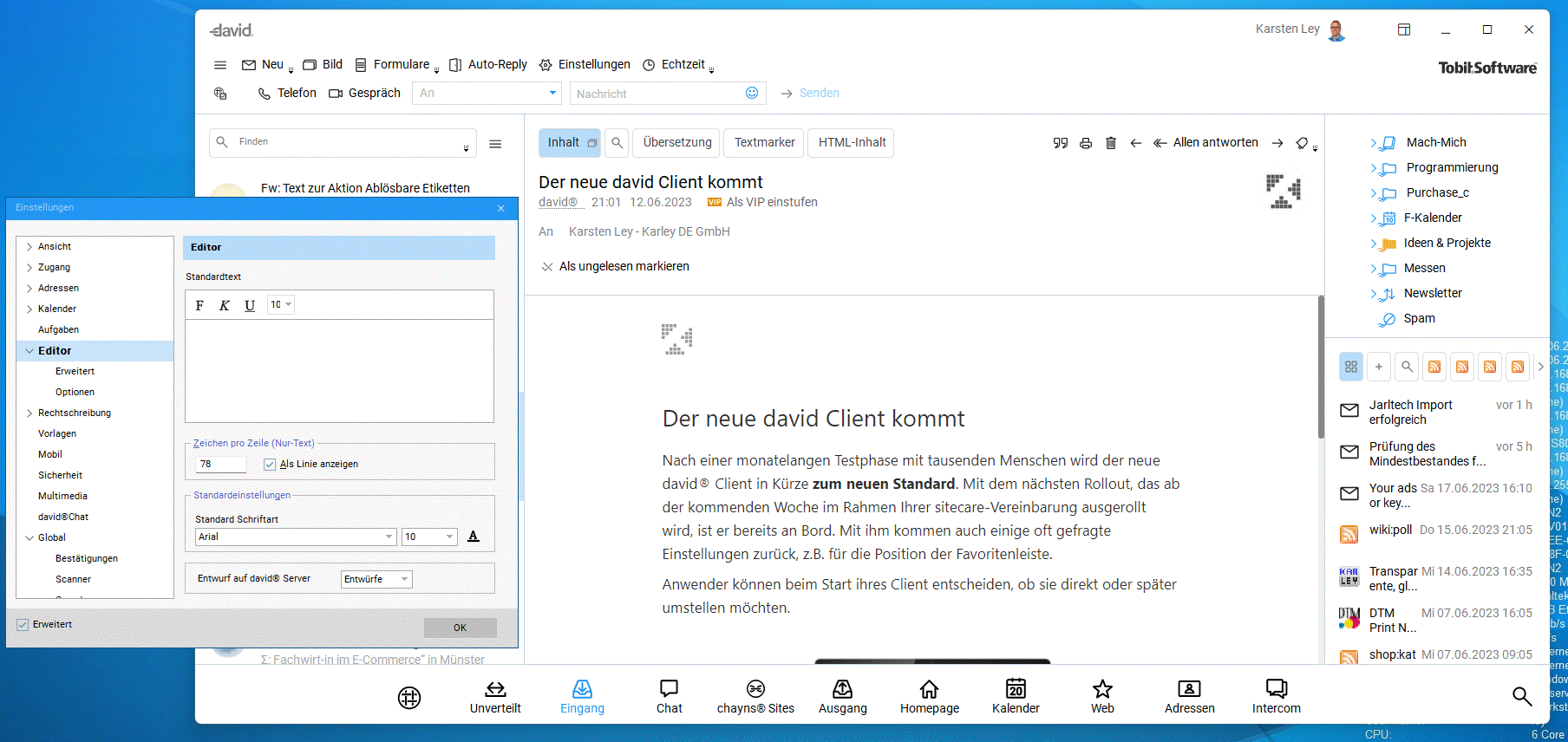 Tobit macht modern Client zum Standard
